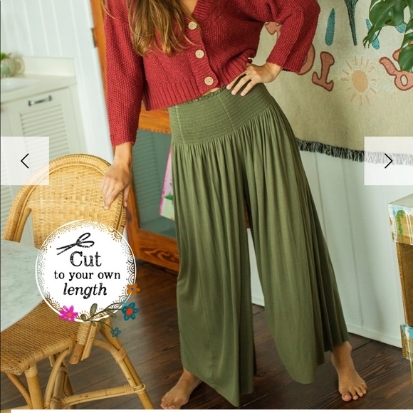 NATURAL LIFE Pants - Green Natural Life Palazzo Pants